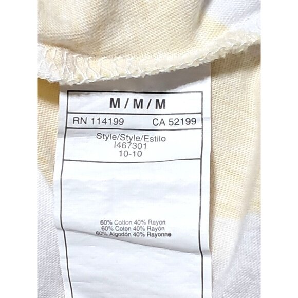 Roxy Top Womens Size M Trapeze Sleeves Yellow Chevron Striped Metal Decor - Picture 9 of 13